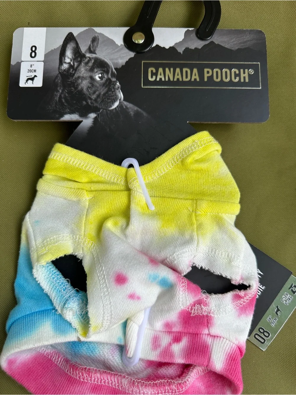 Canada Pooch Tie-Dye Pet Hoodie - Yellow Pink Blue